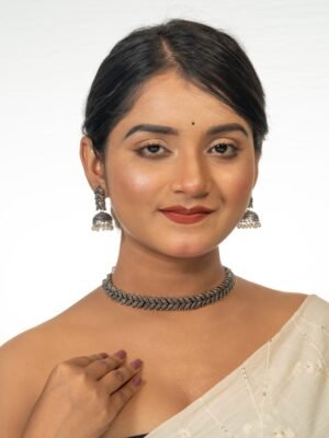 Choker Necklace with Jhumki Earrings