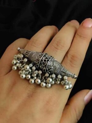 Ghungroo German Silver Traditional Finger Ring