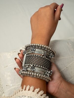Silver plated hand kada Openable Bracelet