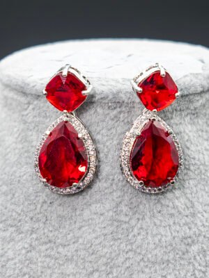 Ruby Red Crystal Cz Set