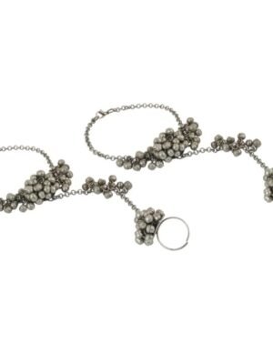 Silver Oxidised Ghunghroo Anklet