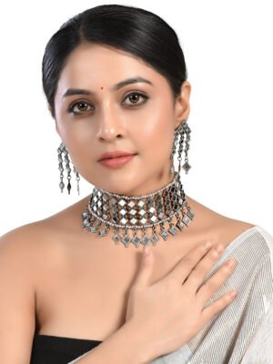 Radiant Afghani Mirror Choker Jewelry Set