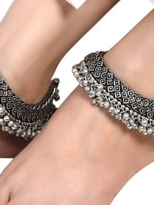 Designer Oxidised Ghungroo Bell Anklet Kada Payal