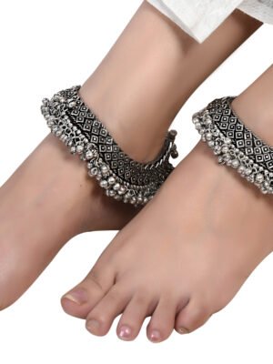 Designer Oxidised Ghungroo Bell Anklet Kada Payal