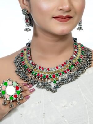 Multicolor Handmade Glass Choker set of 3