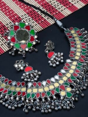 Multicolor Handmade Glass Choker set of 3