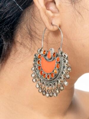 Orange Chandbali Earrings