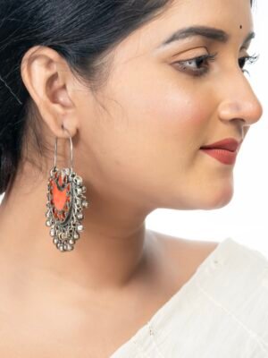 Orange Chandbali Earrings