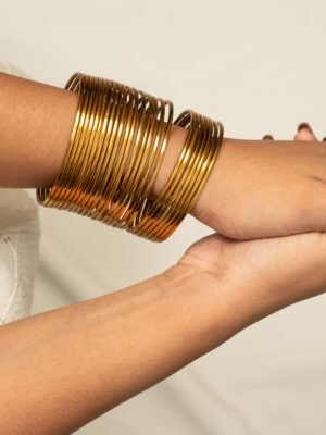 Plain Golden Bangle set of 12