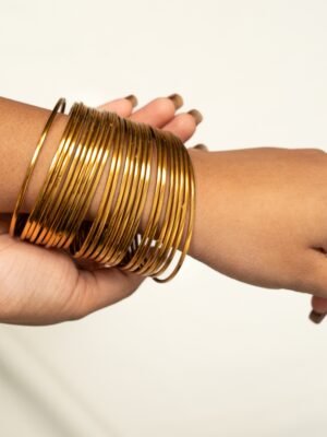 Plain Golden Bangle set of 12