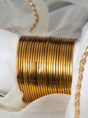 Plain Golden Bangle set of 12