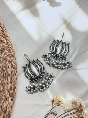 Antique Silver Replica Stud Earrings Set of 4