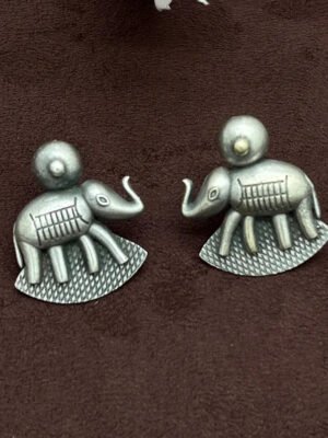 Antique Silver Replica Stud Earrings Set of 4