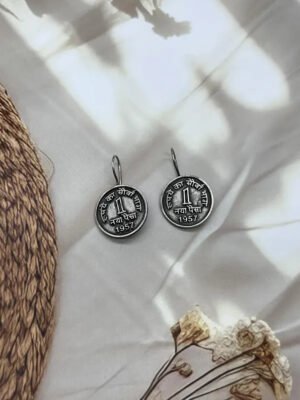 Antique Silver Replica Stud Earrings Set of 4