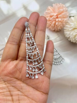 American Diamond Earrings Indian Jewelry