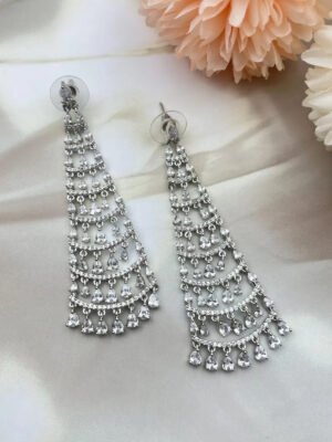 American Diamond Earrings Indian Jewelry