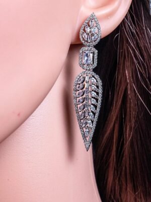 CZ American Diamond Statement Earrings