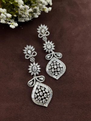 Diamond Look CZ Silver Dangler Earrings