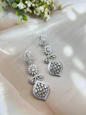 Diamond Look CZ Silver Dangler Earrings