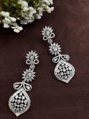 Diamond Look CZ Silver Dangler Earrings