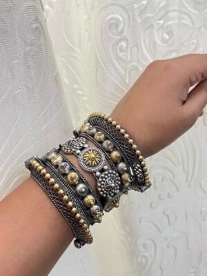 Dual tone hand kada set of 5